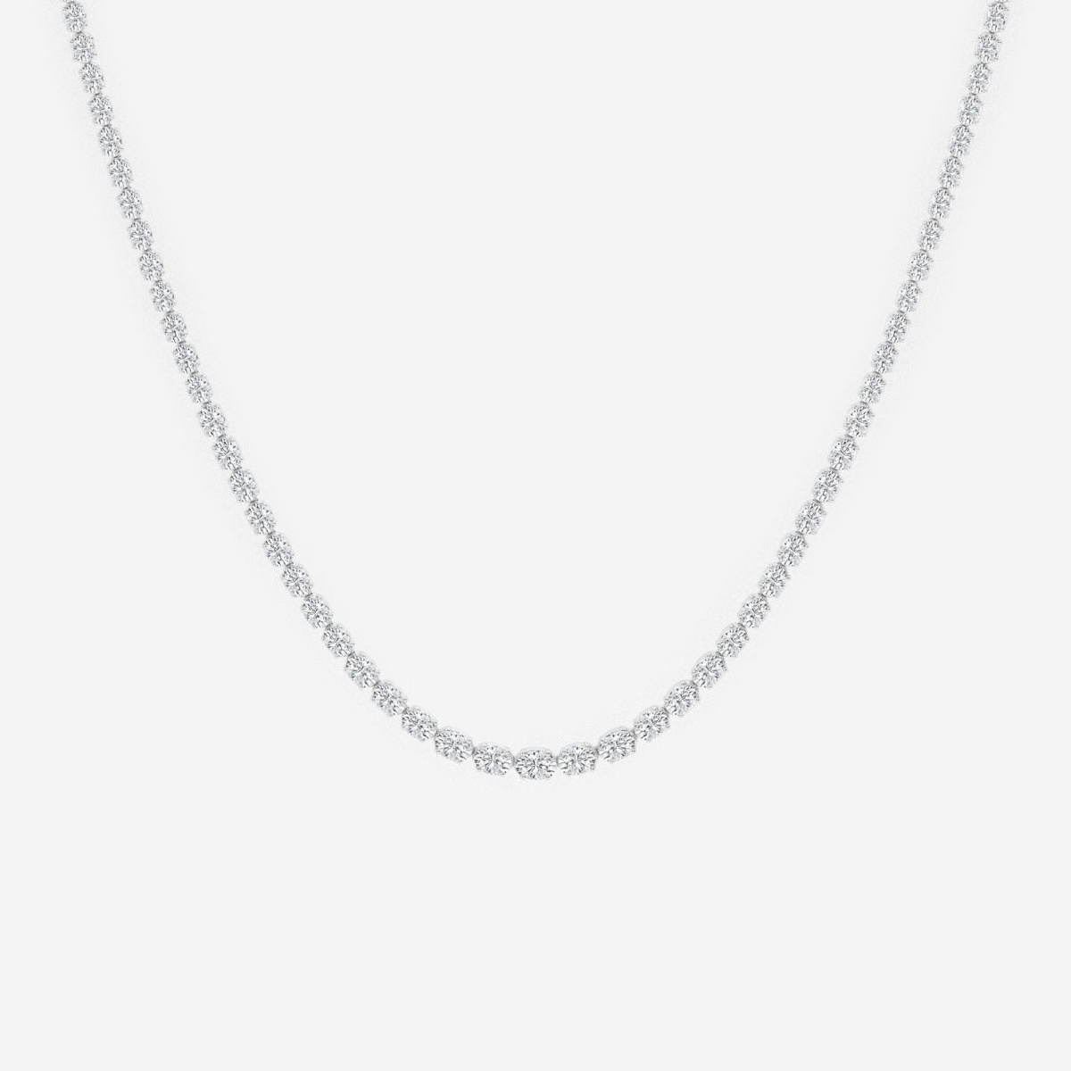 Additional Image 1 for  17 ctw Oval Lab Grown Diamond East West Tennis Necklace